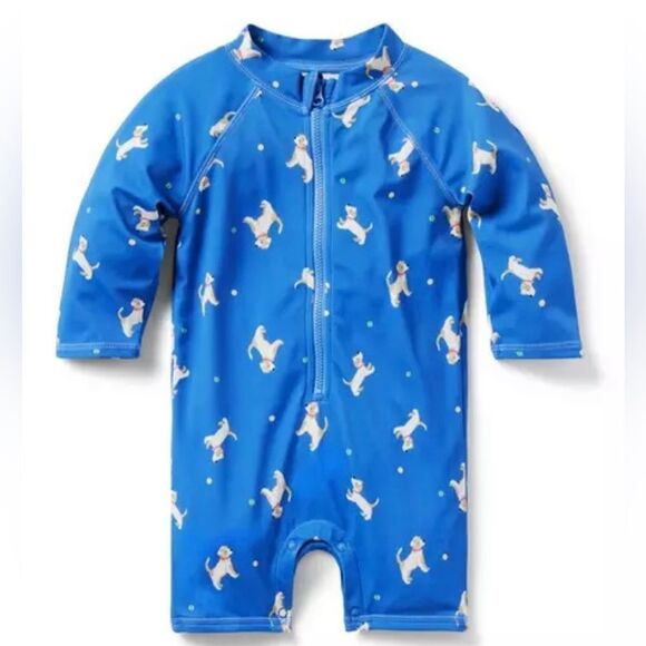 Janie and Jack Baby Recycled Dog Rash Guard Swimsuit size 0-3 months - Picture 1 of 7